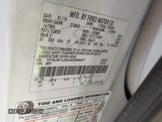 2010 Ford Expedition EL Eddie Bauer with VIN 1FMJK1J5XAEB45027, listed as a IAAI auction lot 41864617 with 125,944 mi miles. Bid and sale history available at carsss.com. Image 9.
