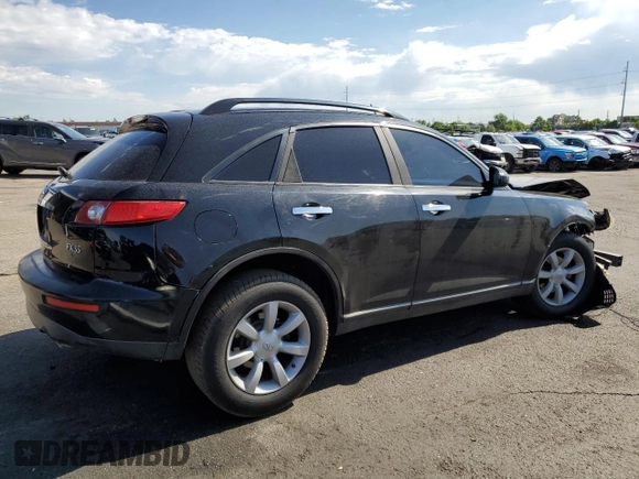 2005 Infiniti FX with VIN JNRAS08W25X212257, listed as a Copart auction lot 60644445 with 209,008 mi miles and Salvage title. Bid and sale history available at DreamBid. Image 3.