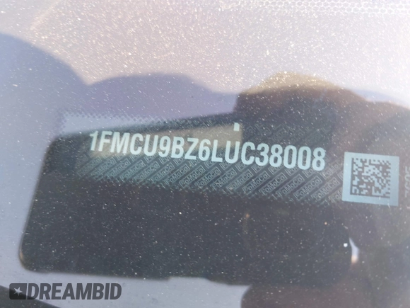 2020 Ford Escape SE Sport Hybrid with VIN 1FMCU9BZ6LUC38008, listed as a IAAI auction lot 42143784 with 81,804 mi miles and . Bid and sale history available at DreamBid. Image 9.