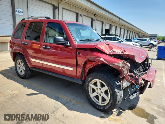 2007 Jeep Liberty Limited with VIN 1J4GL58K17W510903, listed as a Copart auction lot 59344515 with 186,217 mi miles and Salvage title. Bid and sale history available at DreamBid. Image 4.