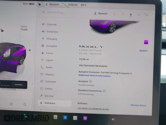 2022 Tesla Model Y Long Range with VIN 7SAYGDEE7NF409294, listed as a IAAI auction lot 41845261 with 73,116 mi miles and . Bid and sale history available at DreamBid. Image 7.