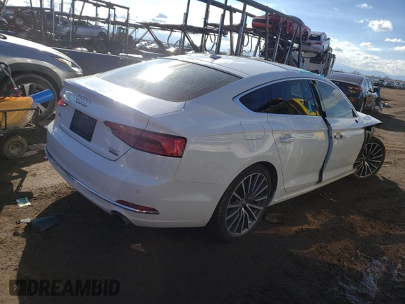 2018 Audi A5 Sportback Premium Plus with VIN WAUBNCF55JA007923, listed as a Copart auction lot 42513324 with 84,797 mi miles. Bid and sale history available at carsss.com. Image 3.