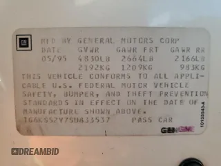 1995 Cadillac Seville Luxury SLS with VIN 1G6KS52Y7SU833537, listed as a Copart auction lot 85131374 with 114,646 mi miles and Clean Title. Bid and sale history available at carsss.com. Image 12.