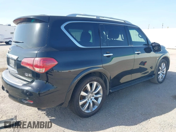 2014 Infiniti QX80 with VIN JN8AZ2NF2E9555610, listed as a IAAI auction lot 42765210 with 215,717 mi miles and . Bid and sale history available at DreamBid. Image 4.