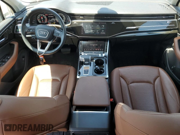 2023 Audi Q7 Premium Plus with VIN WA1LCBF74PD015442, listed as a Copart auction lot 57812485 with 25,117 mi miles and Salvage title. Bid and sale history available at DreamBid. Image 8.