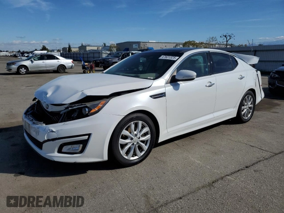 2015 Kia Optima EX with VIN 5XXGN4A77FG433602, listed as a Copart auction lot 47631325 with 161,319 mi miles and Salvage Title. Bid and sale history available at carsss.com. Image 1.