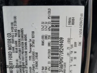 2018 Ford Fusion SE with VIN 3FA6P0H77JR249409, listed as a Copart auction lot 45143645 with 125,546 mi miles and Clean Title. Bid and sale history available at carsss.com. Image 12.