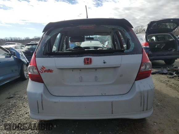 2008 Honda Fit with VIN JHMGD37468S034620, listed as a Copart auction lot 85888154 with 384,228 mi miles and Salvage Title. Bid and sale history available at carsss.com. Image 6.