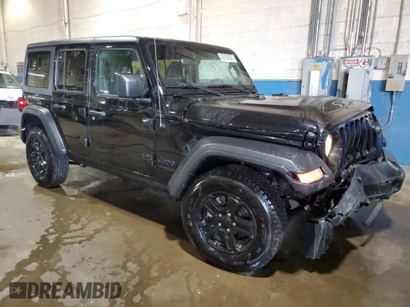2022 Jeep Wrangler Unlimited Sport S with VIN 1C4HJXDGXNW152081, listed as a Copart auction lot 48708555 with 41,290 mi miles and Clean Title. Bid and sale history available at DreamBid. Image 4.