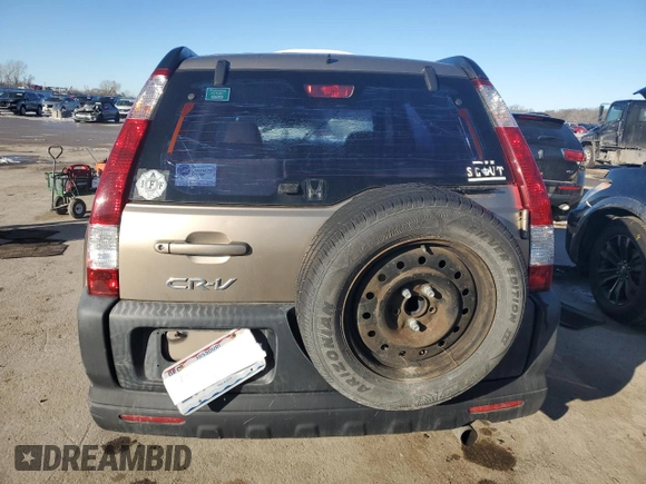 2005 Honda CR-V LX with VIN JHLRD68545C007539, listed as a Copart auction lot 88174275 with 250,027 mi miles and Salvage Title. Bid and sale history available at DreamBid. Image 6.