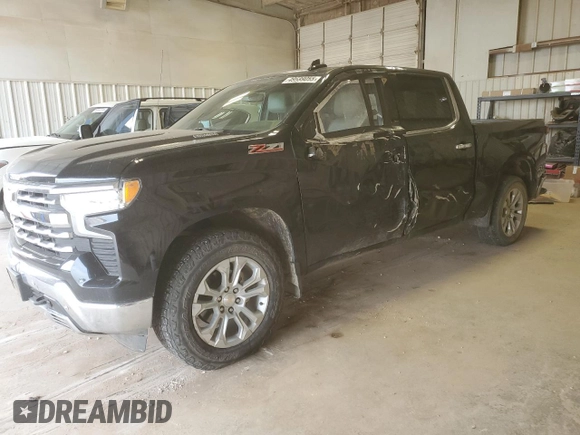 2023 Chevrolet Silverado 1500 LTZ with VIN 1GCUDGE80PZ250664, listed as a Copart auction lot 49599055 with 61,878 mi miles and Salvage Title. Bid and sale history available at carsss.com. Image 1.