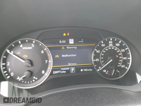 2022 Infiniti QX50 AUTOGRAPH with VIN 3PCAJ5DB6NF116743, listed as a Copart auction lot 80163424 with 22,077 mi miles and Salvage Title. Bid and sale history available at carsss.com. Image 9.