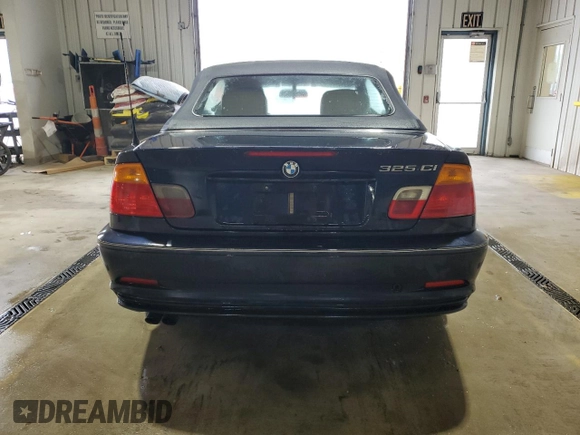 2001 BMW 3 Series 325Ci with VIN WBABS33471JY57525, listed as a Copart auction lot 56571955 with 190,163 mi miles and Salvage title. Bid and sale history available at DreamBid. Image 6.