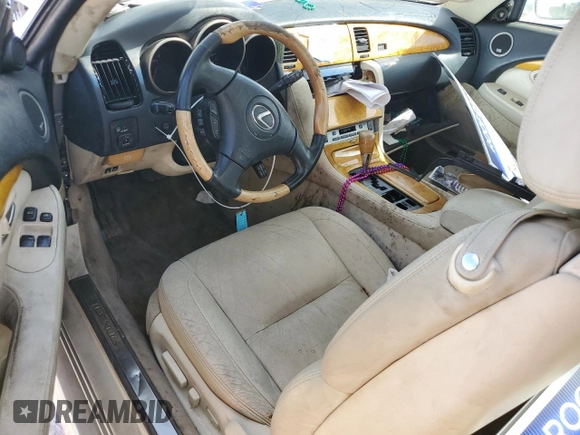 2002 Lexus SC 430 with VIN JTHFN48Y020032865, listed as a Copart auction lot 75424934 with Not Provided miles and Non Repairable. Bid and sale history available at DreamBid. Image 8.
