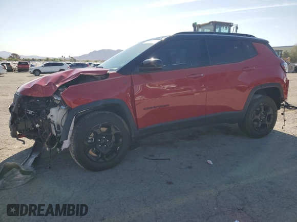 2024 Jeep Compass Trailhawk with VIN 3C4NJDDN3RT585348, listed as a Copart auction lot 53339075 with 1,355 mi miles and Salvage title. Bid and sale history available at DreamBid. Image 1.