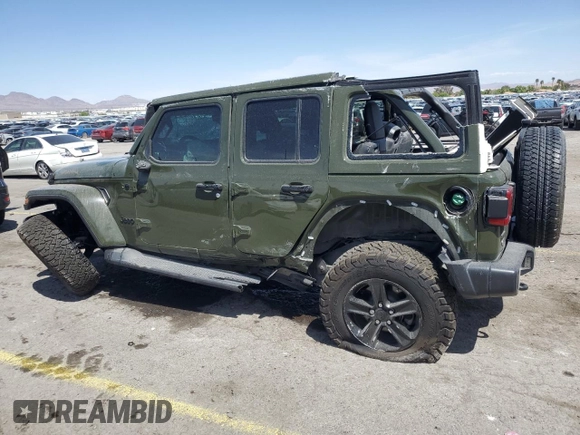 2021 Jeep Wrangler Unlimited Sahara Altitude с VIN 1C4HJXEM0MW655802, выставлен на аукционе Copart как лот 53337225 с пробегом 48 130 миль миль и Списание • Salvage title. История ставок и продаж доступна на DreamBid. Изображение 2.