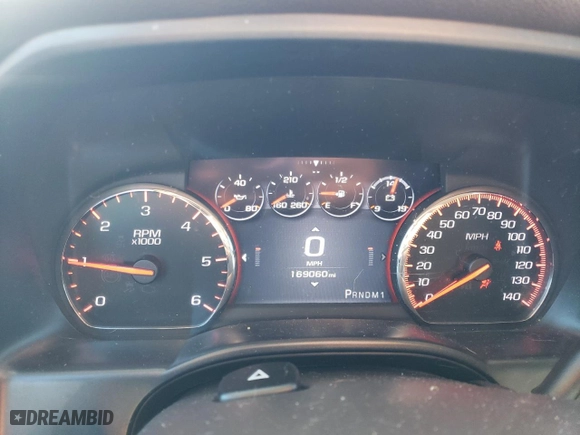 2015 GMC Sierra 2500HD Denali with VIN 1GT120EG1FF191664, listed as a Copart auction lot 80010794 with 169,060 mi miles and Salvage Title. Bid and sale history available at carsss.com. Image 9.
