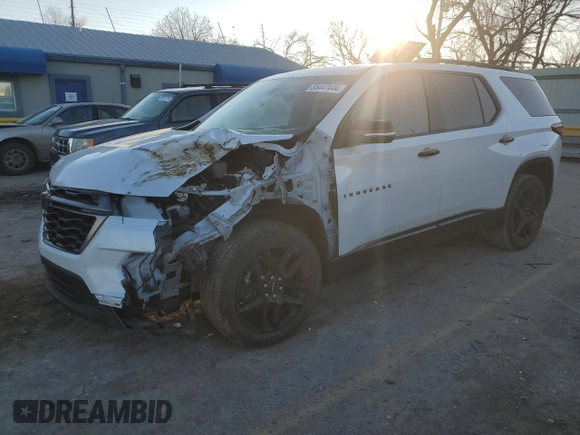 2022 Chevrolet Traverse Premier with VIN 1GNERKKW8NJ177851, listed as a Copart auction lot 85447444 with 80,476 mi miles and Salvage title. Bid and sale history available at DreamBid. Image 1.