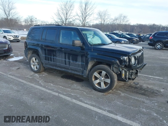 2014 Jeep Patriot Latitude with VIN 1C4NJRFBXED687701, listed as a IAAI auction lot 41399153 with 109,783 mi miles. Bid and sale history available at carsss.com. Image 1.