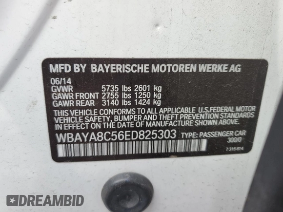 2014 BMW 7 Series 750i с VIN WBAYA8C56ED825303, выставлен на аукционе Copart как лот 46189695 с пробегом 77 573 миль миль и Списание • Salvage title. История ставок и продаж доступна на DreamBid. Изображение 13.