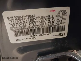 2005 Mitsubishi Montero LTD with VIN JA4MW51S05J000427, listed as a IAAI auction lot 41866896 with 158,494 mi miles. Bid and sale history available at carsss.com. Image 9.