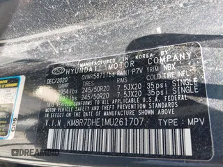 2021 Hyundai Palisade Calligraphy с VIN KM8R7DHE1MU261707, выставлен на аукционе IAAI как лот 42551667 с пробегом Не указан миль и . История ставок и продаж доступна на DreamBid. Изображение 9.