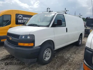 2023 Chevrolet Express Cargo с VIN 1GCWGAFP8P1250963, выставлен на аукционе Copart как лот 66743705 с пробегом 22 882 миль миль и Списание • Salvage title. История ставок и продаж доступна на DreamBid. Изображение 1.