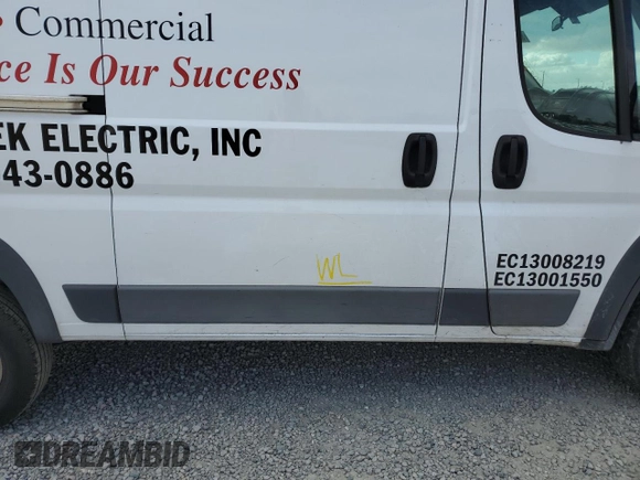 2017 Ram ProMaster Cargo with VIN 3C6TRVAG7HE547837, listed as a Copart auction lot 47671445 with 129,104 mi miles and Salvage Title. Bid and sale history available at DreamBid. Image 13.