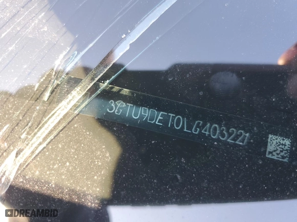 2020 GMC Sierra 1500 SLT with VIN 3GTU9DET0LG403221, listed as a Copart auction lot 67690814 with 0 mi miles and Salvage Title. Bid and sale history available at carsss.com. Image 12.