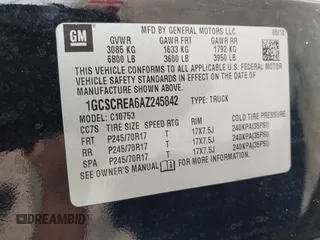 2010 Chevrolet Silverado 1500 LS with VIN 1GCSCREA6AZ245842, listed as a IAAI auction lot 41914724 with 186,952 mi miles. Bid and sale history available at carsss.com. Image 9.