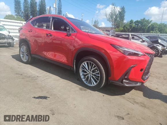 2025 Lexus NX 350h Luxury with VIN 2T2HKCEZ5SC032842, listed as a Copart auction lot 67185635 with 8,429 mi miles and Salvage title. Bid and sale history available at DreamBid. Image 4.