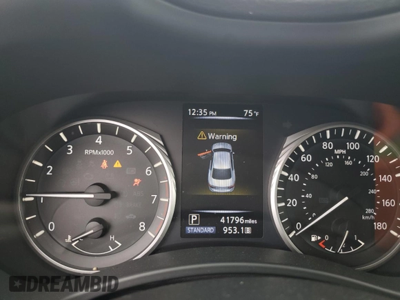 2018 Infiniti Q50 2.0t LUXE with VIN JN1CV7AR5JM280094, listed as a Copart auction lot 55852444 with 41,796 mi miles and Salvage Title. Bid and sale history available at carsss.com. Image 9.