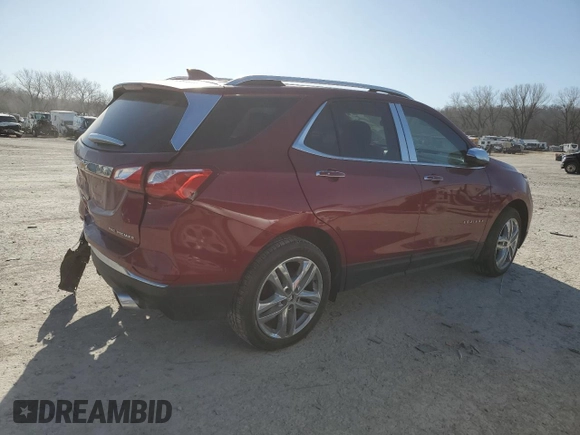 2019 Chevrolet Equinox Premier with VIN 2GNAXYEXXK6261738, listed as a Copart auction lot 48056865 with 69,628 mi miles and Salvage Title. Bid and sale history available at carsss.com. Image 3.