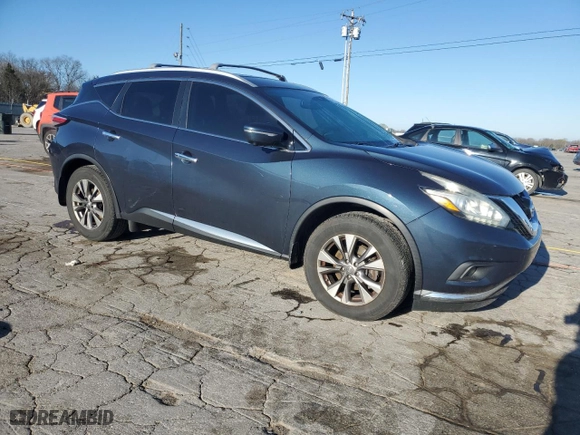 2015 Nissan Murano SL with VIN 5N1AZ2MG9FN253189, listed as a Copart auction lot 48157615 with 153,990 mi miles and Salvage Title. Bid and sale history available at carsss.com. Image 4.