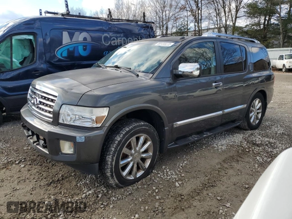 2008 Infiniti QX56 with VIN 5N3AA08C98N906133, listed as a Copart auction lot 80408073 with 168,545 mi miles and Clean Title. Bid and sale history available at carsss.com. Image 1.
