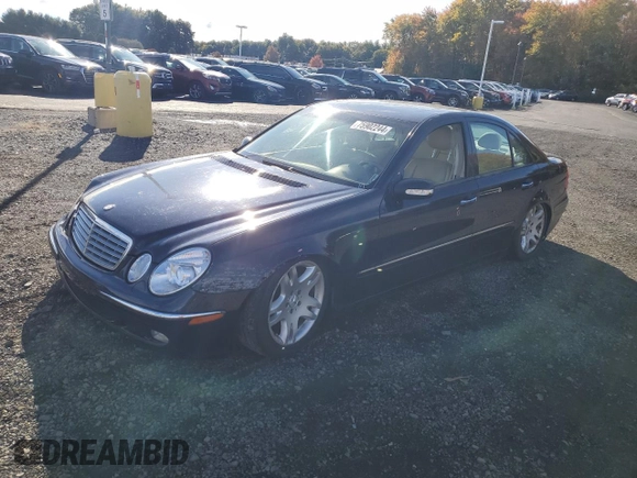 2003 Mercedes-Benz E-Class 5.0L with VIN WDBUF70J53A141452, listed as a Copart auction lot 75902244 with 0 mi miles and Salvage Title. Bid and sale history available at carsss.com. Image 1.