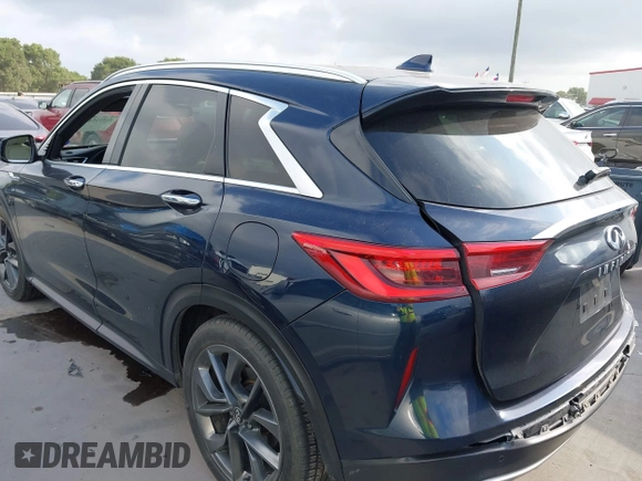 2019 Infiniti QX50 Luxe with VIN 3PCAJ5M14KF110183, listed as a IAAI auction lot 42323546 with 63,757 mi miles and . Bid and sale history available at DreamBid. Image 3.