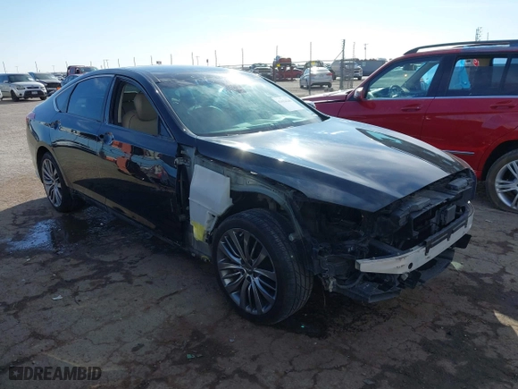 2015 Hyundai Genesis 5.0L with VIN KMHGN4JF5FU027850, listed as a IAAI auction lot 41634248 with 122,999 mi miles. Bid and sale history available at carsss.com. Image 1.