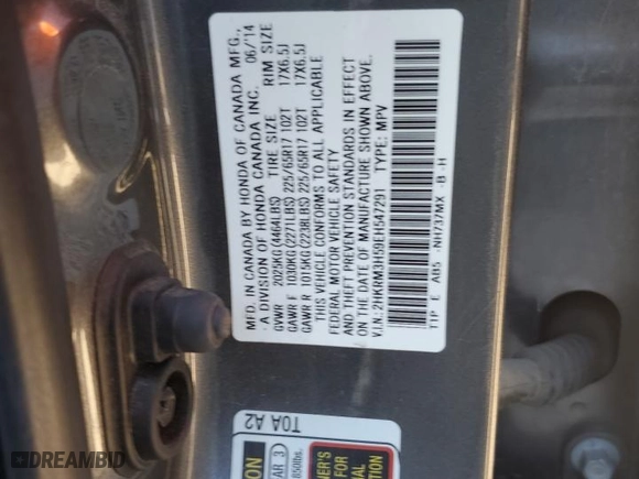 2014 Honda CR-V EX with VIN 2HKRM3H59EH547291, listed as a Copart auction lot 47894435 with 134,767 mi miles and Salvage Title. Bid and sale history available at carsss.com. Image 13.