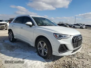 2020 Audi Q3 S line Prestige with VIN WA1FECF37L1043998, listed as a Copart auction lot 89387045 with 26,952 mi miles and Salvage Title. Bid and sale history available at carsss.com. Image 4.