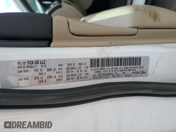 2017 Jeep Grand Cherokee Limited z VIN 1C4RJFBG0HC680218, wystawiony jako Copart lot #56272905 z przebiegiem 59 500 mil mil oraz Szkoda całkowita • Salvage title. Historia ofert i sprzedaży dostępna na DreamBid. Obrazek 13.