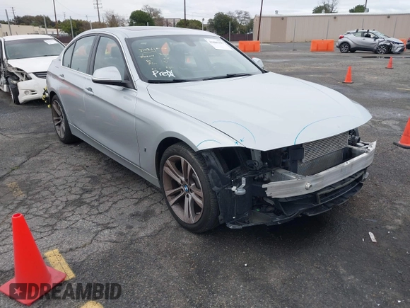 2017 BMW 3 Series 330e iPerformance with VIN WBA8E1C59HK480327, listed as a IAAI auction lot 41809395 with 74,919 mi miles. Bid and sale history available at carsss.com. Image 1.