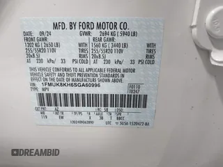 2025 Ford Explorer ST-Line with VIN 1FMUK8KH6SGA60996, listed as a IAAI auction lot 42404251 with 7,310 mi miles and . Bid and sale history available at DreamBid. Image 9.