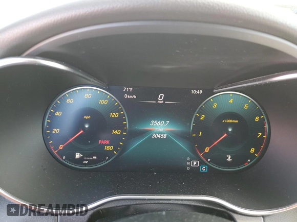 2021 Mercedes-Benz C 300 with VIN W1KWF8EB6MR645731, listed as a Copart auction lot 74212924 with 30,458 mi miles and Salvage title. Bid and sale history available at DreamBid. Image 9.