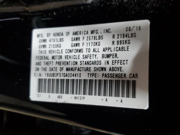 2016 Acura TLX Technology with VIN 19UUB3F57GA004410, listed as a Copart auction lot 49732025 with 71,026 mi miles and Salvage title. Bid and sale history available at DreamBid. Image 12.