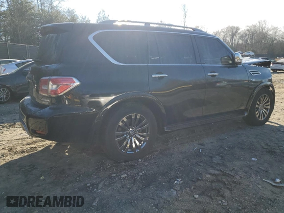 2019 Nissan Armada Platinum with VIN JN8AY2NE4K9757242, listed as a Copart auction lot 36792524 with 78,668 mi miles. Bid and sale history available at carsss.com. Image 3.