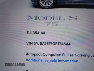 2016 Tesla Model S 70 с VIN 5YJSA1E17GF174544, выставлен на аукционе IAAI как лот 42221358 с пробегом 114 354 миль миль и . История ставок и продаж доступна на DreamBid. Изображение 16.