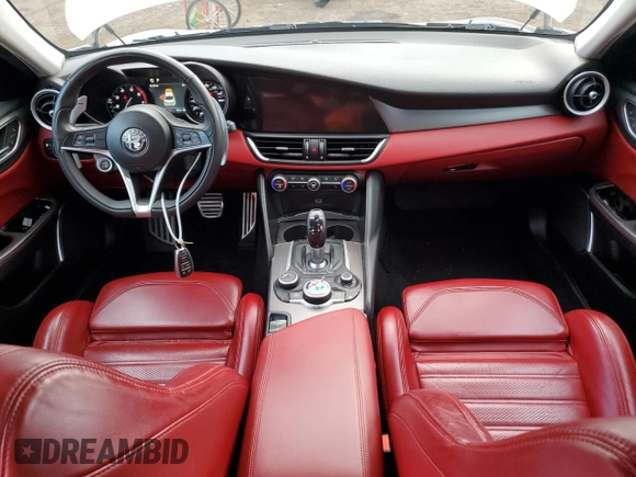 2019 Alfa Romeo Giulia Ti Sport with VIN ZARFANBN7K7600768, listed as a Copart auction lot 73277804 with 120,017 mi miles and Salvage Title. Bid and sale history available at carsss.com. Image 8.