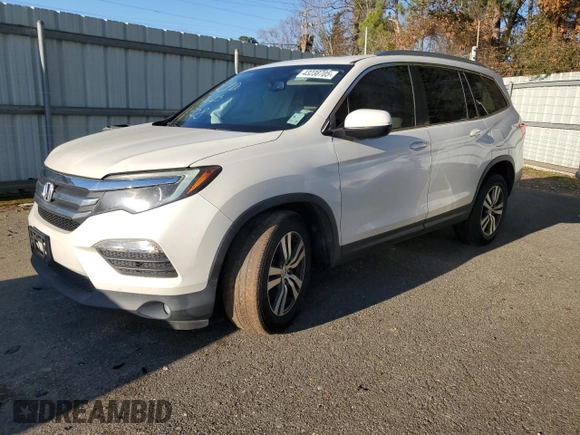 2016 Honda Pilot EX-L with VIN 5FNYF5H70GB024908, listed as a Copart auction lot 43238705 with 156,412 mi miles and Salvage Title. Bid and sale history available at DreamBid. Image 1.
