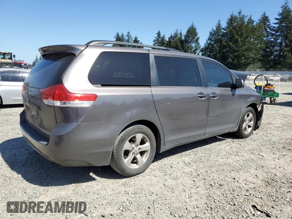 2012 Toyota Sienna LE AAS with VIN 5TDKK3DC4CS248181, listed as a Copart auction lot 53475865 with 124,492 mi miles and Salvage Title. Bid and sale history available at carsss.com. Image 3.